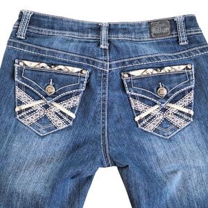 LOVE NATION Bling Jeans EMBELLISHED STRETCH DENIM MIDRISE Ankle Cropped 4